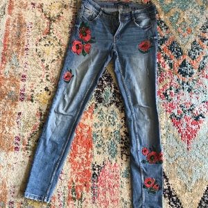 Zara flower jeans